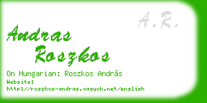 andras roszkos business card